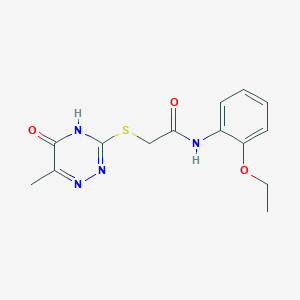 molecular formula C14H16N4O3S B2489027 N-(2-ethoxyphenyl)-2-[(6-methyl-5-oxo-4,5-dihydro-1,2,4-triazin-3-yl)sulfanyl]acetamide CAS No. 797812-90-9