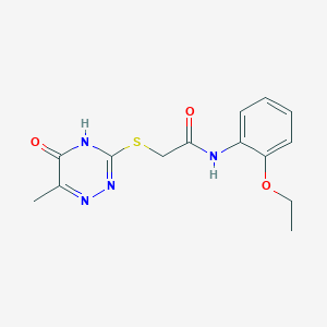 molecular formula C14H16N4O3S B2489027 N-(2-ethoxyphenyl)-2-(5-hydroxy-6-methyl(1,2,4-triazin-3-ylthio))acetamide CAS No. 797812-90-9