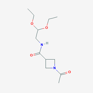 molecular formula C12H22N2O4 B2489029 1-acetyl-N-(2,2-diethoxyethyl)azetidine-3-carboxamide CAS No. 1396873-17-8