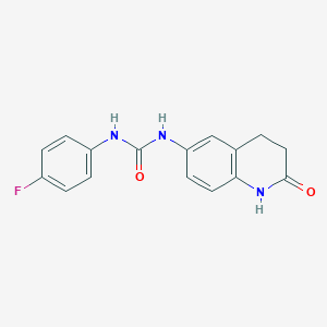 molecular formula C16H14FN3O2 B2489034 1-(4-Fluorophenyl)-3-(2-oxo-1,2,3,4-tetrahydroquinolin-6-yl)urea CAS No. 1173075-08-5