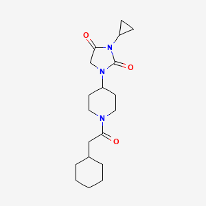 molecular formula C19H29N3O3 B2489037 1-[1-(2-Cyclohexylacetyl)piperidin-4-yl]-3-cyclopropylimidazolidine-2,4-dione CAS No. 2097930-04-4