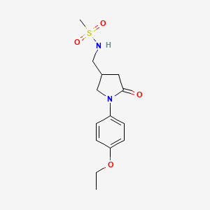 molecular formula C14H20N2O4S B2489039 N-((1-(4-ethoxyphenyl)-5-oxopyrrolidin-3-yl)methyl)methanesulfonamide CAS No. 955254-94-1