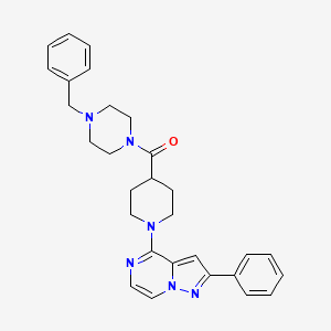 molecular formula C29H32N6O B2489042 (4-Benzylpiperazin-1-yl)(1-(2-phenylpyrazolo[1,5-a]pyrazin-4-yl)piperidin-4-yl)methanone CAS No. 1111295-84-1