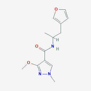 molecular formula C13H17N3O3 B2489052 N-(1-(furan-3-yl)propan-2-yl)-3-methoxy-1-methyl-1H-pyrazole-4-carboxamide CAS No. 1798458-97-5