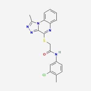 molecular formula C19H16ClN5OS B2489062 N-(3-CHLORO-4-METHYLPHENYL)-2-({1-METHYL-[1,2,4]TRIAZOLO[4,3-A]QUINOXALIN-4-YL}SULFANYL)ACETAMIDE CAS No. 1251607-45-0