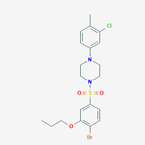 molecular formula C20H24BrClN2O3S B2489064 1-(4-Bromo-3-propoxybenzenesulfonyl)-4-(3-chloro-4-methylphenyl)piperazine CAS No. 2380182-59-0