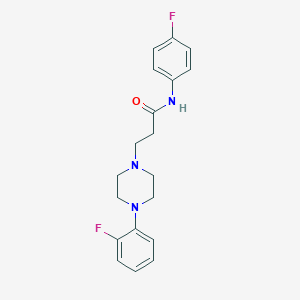 molecular formula C19H21F2N3O B248907 N-(4-fluorophenyl)-3-[4-(2-fluorophenyl)piperazin-1-yl]propanamide 