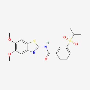 molecular formula C19H20N2O5S2 B2489078 N-(5,6-dimethoxybenzo[d]thiazol-2-yl)-3-(isopropylsulfonyl)benzamide CAS No. 941993-13-1