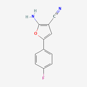 molecular formula C11H7FN2O B2489099 2-Amino-5-(4-fluorophenyl)furan-3-carbonitrile CAS No. 708976-50-5