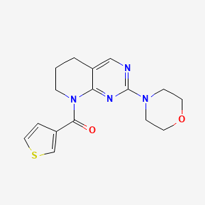molecular formula C16H18N4O2S B2489100 (2-morpholino-6,7-dihydropyrido[2,3-d]pyrimidin-8(5H)-yl)(thiophen-3-yl)methanone CAS No. 2192745-95-0
