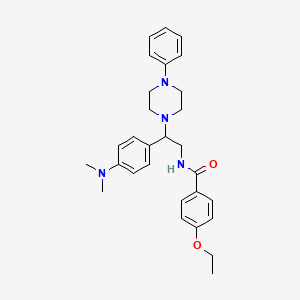 molecular formula C29H36N4O2 B2489121 N-{2-[4-(dimethylamino)phenyl]-2-(4-phenylpiperazin-1-yl)ethyl}-4-ethoxybenzamide CAS No. 946286-55-1