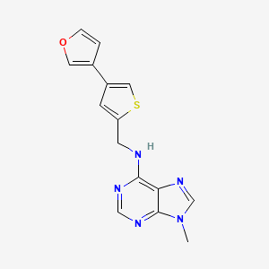 molecular formula C15H13N5OS B2489124 N-{[4-(furan-3-yl)thiophen-2-yl]methyl}-9-methyl-9H-purin-6-amine CAS No. 2380032-41-5