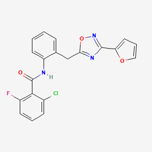 2-chloro-6-fluoro-N-(2-((3-(furan-2-yl)-1,2,4-oxadiazol-5-yl)methyl)phenyl)benzamide