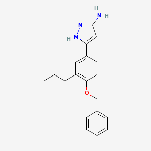B2489199 3-[4-(benzyloxy)-3-sec-butylphenyl]-1H-pyrazol-5-amine CAS No. 501903-23-7