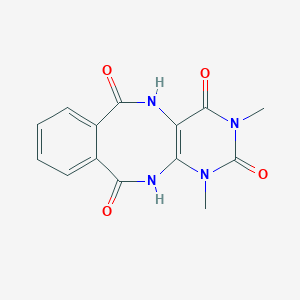 molecular formula C14H12N4O4 B024892 Pyrimido[4,5-c][2,5]benzodiazocine-2,4,6,11(1H,3H)-tetrone,  5,12-dihydro-1,3-dimethyl- CAS No. 109418-97-5