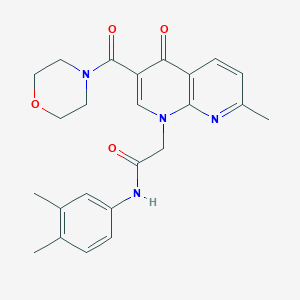 molecular formula C24H26N4O4 B2489212 N-(3,4-dimethylphenyl)-2-(7-methyl-3-(morpholine-4-carbonyl)-4-oxo-1,8-naphthyridin-1(4H)-yl)acetamide CAS No. 1251594-73-6