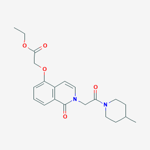 molecular formula C21H26N2O5 B2489221 ethyl 2-({2-[2-(4-methylpiperidin-1-yl)-2-oxoethyl]-1-oxo-1,2-dihydroisoquinolin-5-yl}oxy)acetate CAS No. 868223-75-0