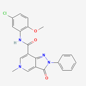 molecular formula C21H17ClN4O3 B2489229 N-(5-chloro-2-methoxyphenyl)-5-methyl-3-oxo-2-phenyl-2H,3H,5H-pyrazolo[4,3-c]pyridine-7-carboxamide CAS No. 921880-33-3