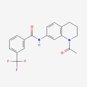 molecular formula C19H17F3N2O2 B2489255 N-(1-acetyl-1,2,3,4-tetrahydroquinolin-7-yl)-3-(trifluoromethyl)benzamide CAS No. 898423-61-5