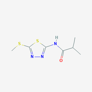 molecular formula C7H11N3OS2 B2489298 2-methyl-N-[5-(methylsulfanyl)-1,3,4-thiadiazol-2-yl]propanamide CAS No. 393564-93-7
