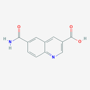 molecular formula C11H8N2O3 B2489350 6-Carbamoylquinoline-3-carboxylic acid CAS No. 1403746-66-6