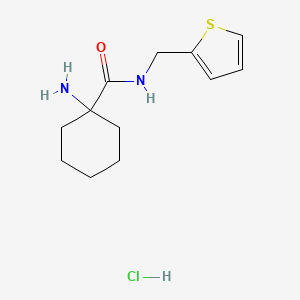 1-amino-N-(thiophen-2-ylmethyl)cyclohexane-1-carboxamide hydrochloride