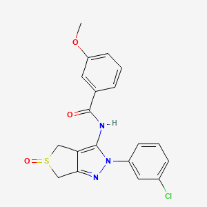 molecular formula C19H16ClN3O3S B2489359 N-[2-(3-chlorophenyl)-5-oxo-2H,4H,6H-5lambda4-thieno[3,4-c]pyrazol-3-yl]-3-methoxybenzamide CAS No. 958703-06-5