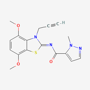 (E)-N-(4,7-dimethoxy-3-(prop-2-yn-1-yl)benzo[d]thiazol-2(3H)-ylidene)-1-methyl-1H-pyrazole-5-carboxamide