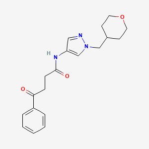 4-oxo-4-phenyl-N-(1-((tetrahydro-2H-pyran-4-yl)methyl)-1H-pyrazol-4-yl)butanamide