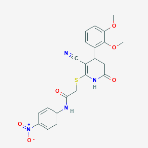 2-{[3-cyano-4-(2,3-dimethoxyphenyl)-6-oxo-1,4,5,6-tetrahydropyridin-2-yl]sulfanyl}-N-(4-nitrophenyl)acetamide