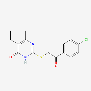 2-((2-(4-chlorophenyl)-2-oxoethyl)thio)-5-ethyl-6-methylpyrimidin-4(3H)-one