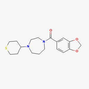 benzo[d][1,3]dioxol-5-yl(4-(tetrahydro-2H-thiopyran-4-yl)-1,4-diazepan-1-yl)methanone