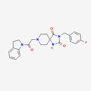 3-(4-Fluorobenzyl)-8-(2-(indolin-1-yl)-2-oxoethyl)-1,3,8-triazaspiro[4.5]decane-2,4-dione