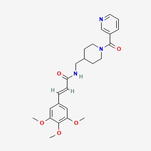 (E)-N-((1-nicotinoylpiperidin-4-yl)methyl)-3-(3,4,5-trimethoxyphenyl)acrylamide