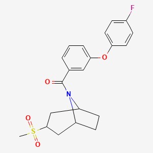 (3-(4-fluorophenoxy)phenyl)((1R,5S)-3-(methylsulfonyl)-8-azabicyclo[3.2.1]octan-8-yl)methanone