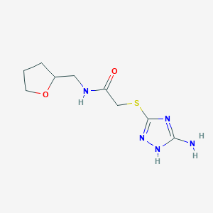 2-[(5-amino-1H-1,2,4-triazol-3-yl)sulfanyl]-N-(oxolan-2-ylmethyl)acetamide