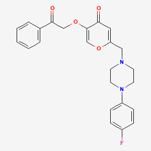 2-[[4-(4-Fluorophenyl)piperazin-1-yl]methyl]-5-phenacyloxypyran-4-one