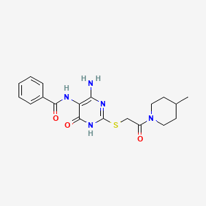 N-[6-amino-2-[[2-(4-methyl-1-piperidinyl)-2-oxoethyl]thio]-4-oxo-1H-pyrimidin-5-yl]benzamide