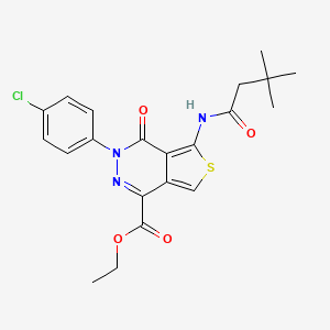 Ethyl 3-(4-chlorophenyl)-5-(3,3-dimethylbutanamido)-4-oxo-3,4-dihydrothieno[3,4-d]pyridazine-1-carboxylate