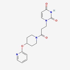 1-(3-oxo-3-(4-(pyridin-2-yloxy)piperidin-1-yl)propyl)pyrimidine-2,4(1H,3H)-dione