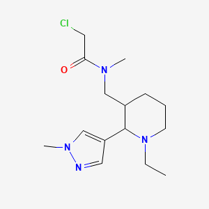 molecular formula C15H25ClN4O B2489436 2-Chloro-N-[[1-ethyl-2-(1-methylpyrazol-4-yl)piperidin-3-yl]methyl]-N-methylacetamide CAS No. 2411253-96-6
