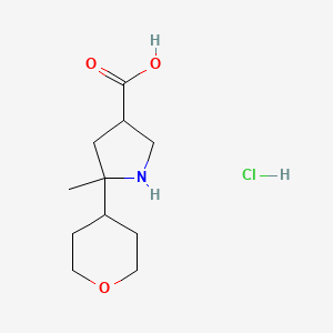 5-Methyl-5-(oxan-4-yl)pyrrolidine-3-carboxylic acid;hydrochloride