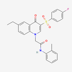 2-[6-ethyl-3-(4-fluorophenyl)sulfonyl-4-oxoquinolin-1-yl]-N-(2-methylphenyl)acetamide