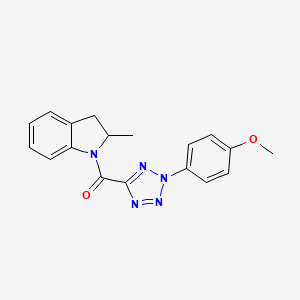 molecular formula C18H17N5O2 B2489450 (2-(4-methoxyphenyl)-2H-tetrazol-5-yl)(2-methylindolin-1-yl)methanone CAS No. 1396877-95-4
