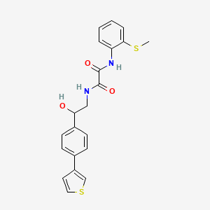 molecular formula C21H20N2O3S2 B2489458 N'-{2-hydroxy-2-[4-(thiophen-3-yl)phenyl]ethyl}-N-[2-(methylsulfanyl)phenyl]ethanediamide CAS No. 2034254-41-4