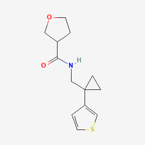molecular formula C13H17NO2S B2489475 N-{[1-(thiophen-3-yl)cyclopropyl]methyl}oxolane-3-carboxamide CAS No. 2415453-68-6