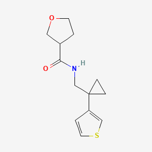 N-[(1-Thiophen-3-ylcyclopropyl)methyl]oxolane-3-carboxamide