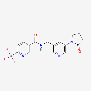 N-((5-(2-oxopyrrolidin-1-yl)pyridin-3-yl)methyl)-6-(trifluoromethyl)nicotinamide