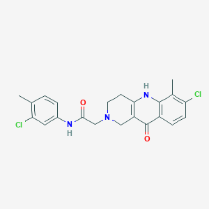 molecular formula C22H21Cl2N3O2 B2489485 N-(3-chloro-4-methylphenyl)-2-{7-chloro-6-methyl-10-oxo-1H,2H,3H,4H,5H,10H-benzo[b]1,6-naphthyridin-2-yl}acetamide CAS No. 1251600-89-1