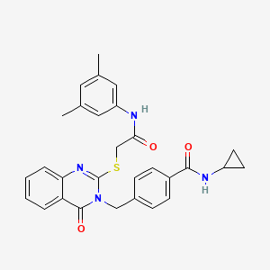 N-cyclopropyl-4-((2-((2-((3,5-dimethylphenyl)amino)-2-oxoethyl)thio)-4-oxoquinazolin-3(4H)-yl)methyl)benzamide